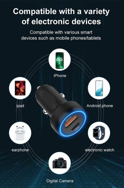 HEPU HP778 ARAÇ ÇAKMAKLIK ŞARJ 20WATT TYPE-C İPHONE KABLOLU