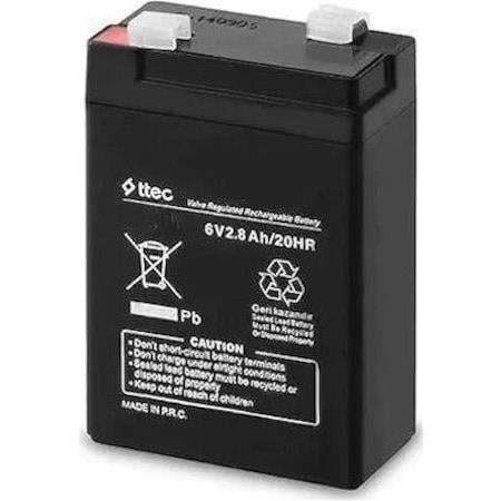 6 VOLT 2.8 AMPER DİKEY AKÜ T.TEC 67x34x100