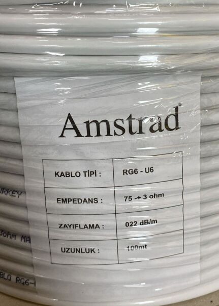 AMSTRAD RG 6 U6 ANTEN KABLOSU BEYAZ 64 TELLİ 1 MT FİYATIDIR