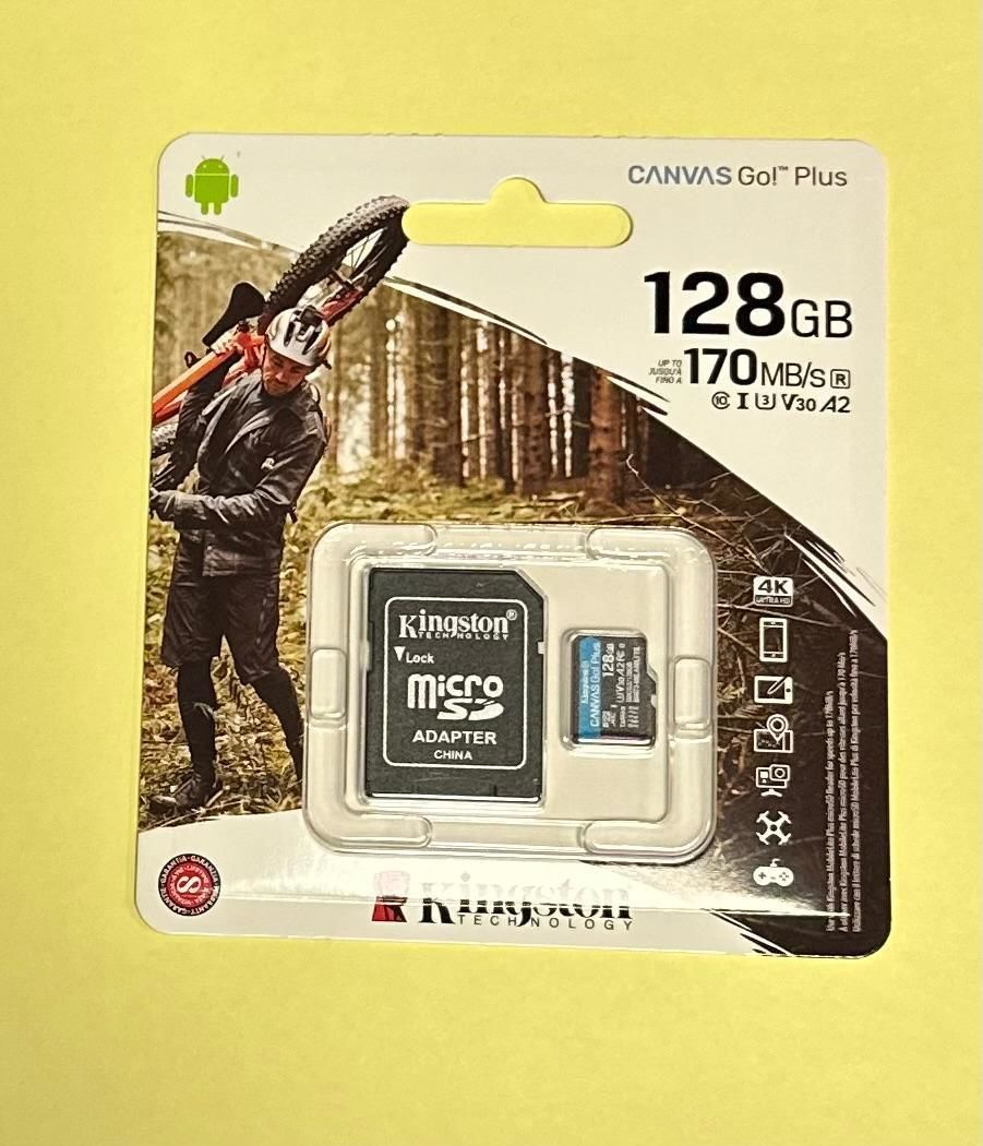 Kingston SDCG3/128GB 128GB microSDXC Canvas Go Plus 170R A2 U3 V30 Card + ADP DRONE