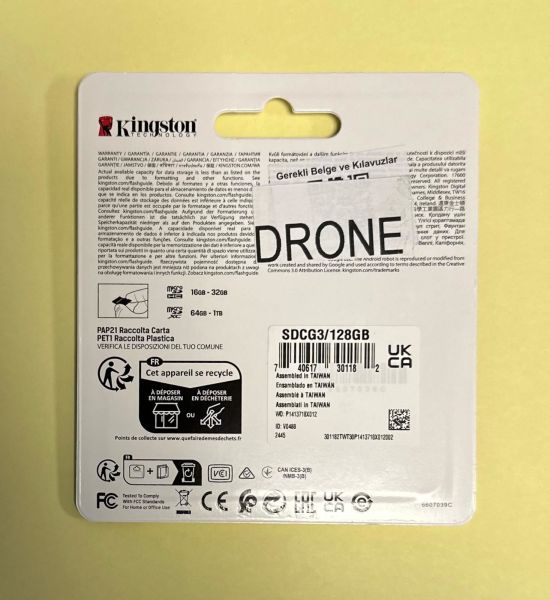 Kingston SDCG3/128GB 128GB microSDXC Canvas Go Plus 170R A2 U3 V30 Card + ADP DRONE