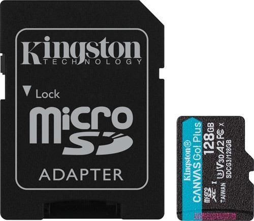 Kingston SDCG3/128GB 128GB microSDXC Canvas Go Plus 170R A2 U3 V30 Card + ADP DRONE