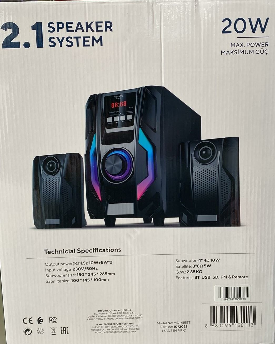 MİKADO MD-415BT 2+1 BT/SD/USB/FM HOPARLÖR