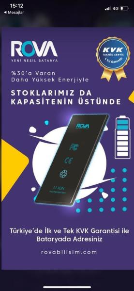 CEP TEL BATARYA İPHONE SE ROVA KVK GARANTİLİ
