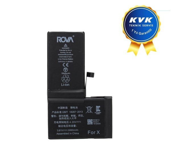 CEP TEL BATARYA İPHONE X ROVA KVK GARANTİLİ