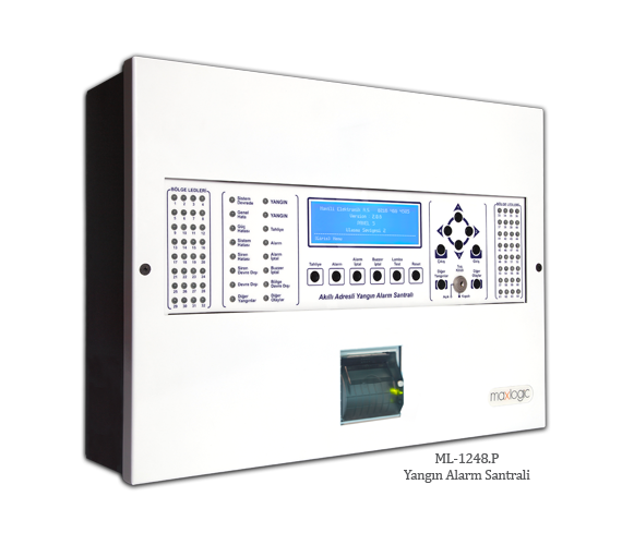 Maxlogic Akıllı Adresli Yangın Alarm Santralı, 8 Çevrim, 1016 Adres, Printer