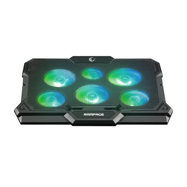 Rampage AD-RC10 X-GUST Siyah 6 Fanlı Rainbow Işıklandırmalı Notebook Soğutucu Stand