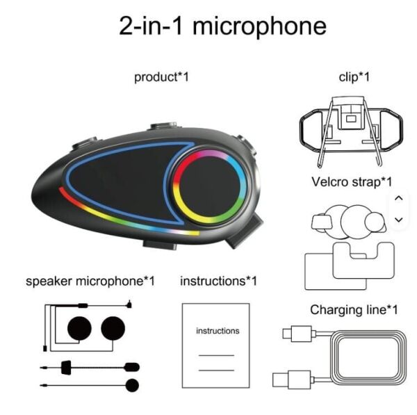 AGGIY K17 MOTORSİKLET İNTERKOM  - MÜZİK + KONUŞMA + HD SES - UZUN ŞARJLI - BT 5.4