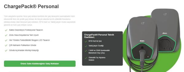 HERA 22KW KABLOLU TRİFAZE ELEKTRİKLİ ARAÇ ŞARJ CİHAZI