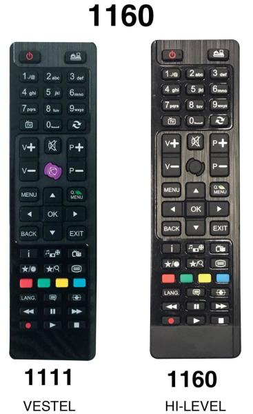 KUMANDA 1160  KK1125 VES207-HI LEVEL,VESTEL SİYAH TUŞLU YERİNE 1111