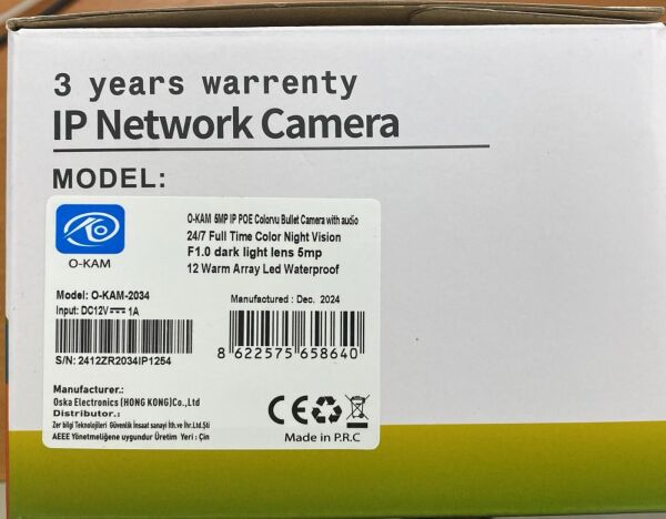 ZTECH ZR-2034 5MP 12LED BÜYÜK KASA FULLCOLOR + MİKROFON BULLET DIŞ MEKAN METAL IP KAMERA