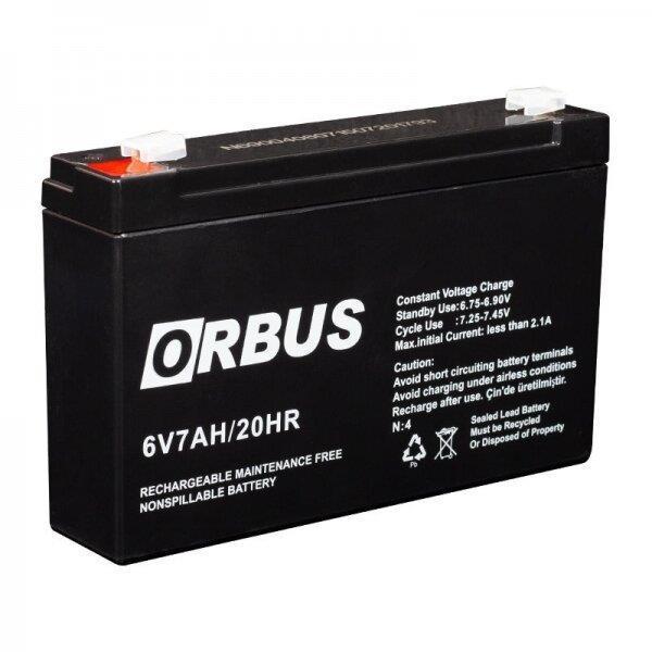 6 VOLT 7 AMPER AKÜ ORBUS 150*34*94 mm.1,25 kg.