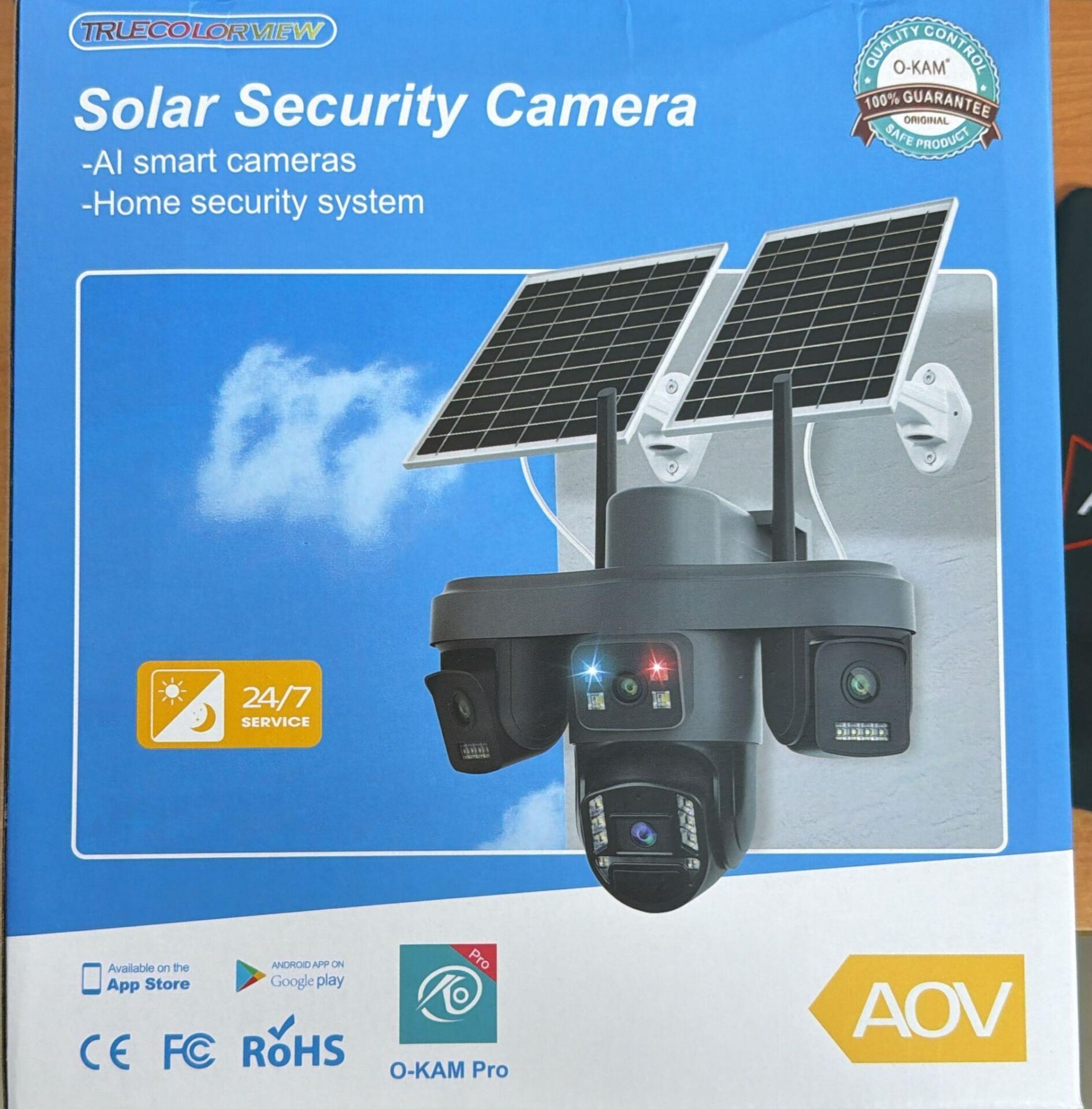 O-KAM OK-335 4 LENS ÇİFT PANEL 24SAAT ÇALIŞMA ÇAKARLI 4G SİM KARTLI IP KAMERA