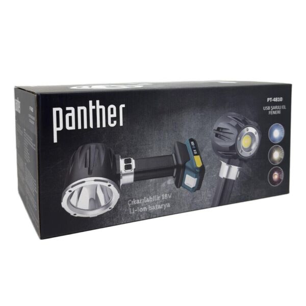 PANTHER PT-4810 USB ŞARJLI 4000 LÜMEN AVCI EL FENERİ