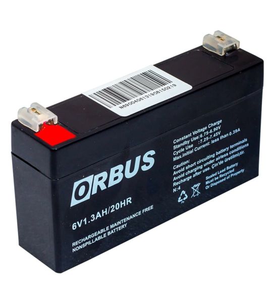 6 VOLT 1.3 AMPER YATAY AKÜ ORBUS 98*25*52 mm