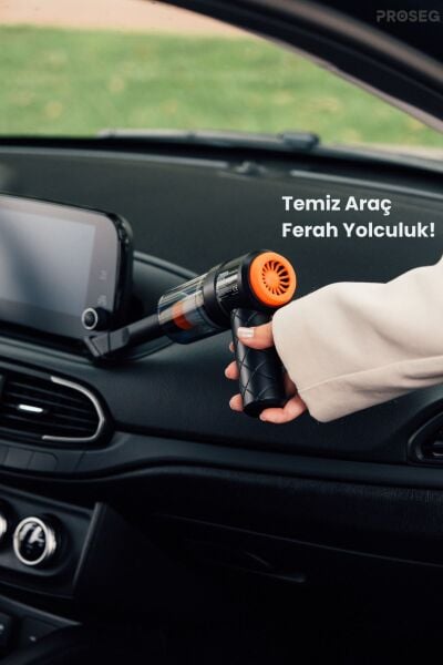 Proseg PR-AS01 3000pa Şarjlı 1200 mAh Batarya Siyah Araç İçi El Süpürgesi