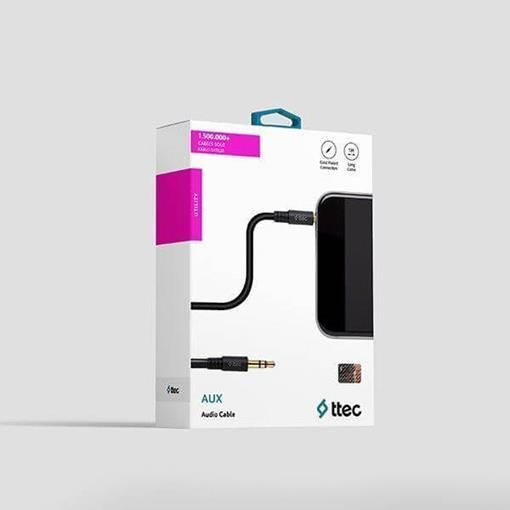 T.TEC 2AK02 3.5mm AUX Stereo Ses Kablosu 1m Siyah