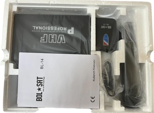 BOLSAT BL-14 VHF 1 EL 1 YAKA  KABLOSUZ MİKROFON TAKIMI