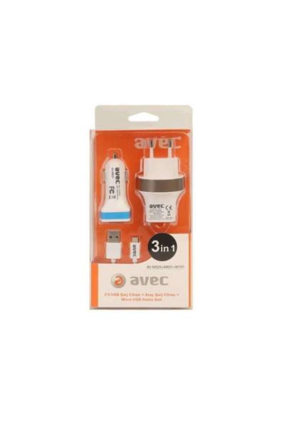 AVEC 525 USB ADAPTÖR 220 V MİCRO USB SET
